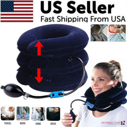 Cervical Neck Traction Device Collar Brace Support Pain Relief Stretcher Therapy