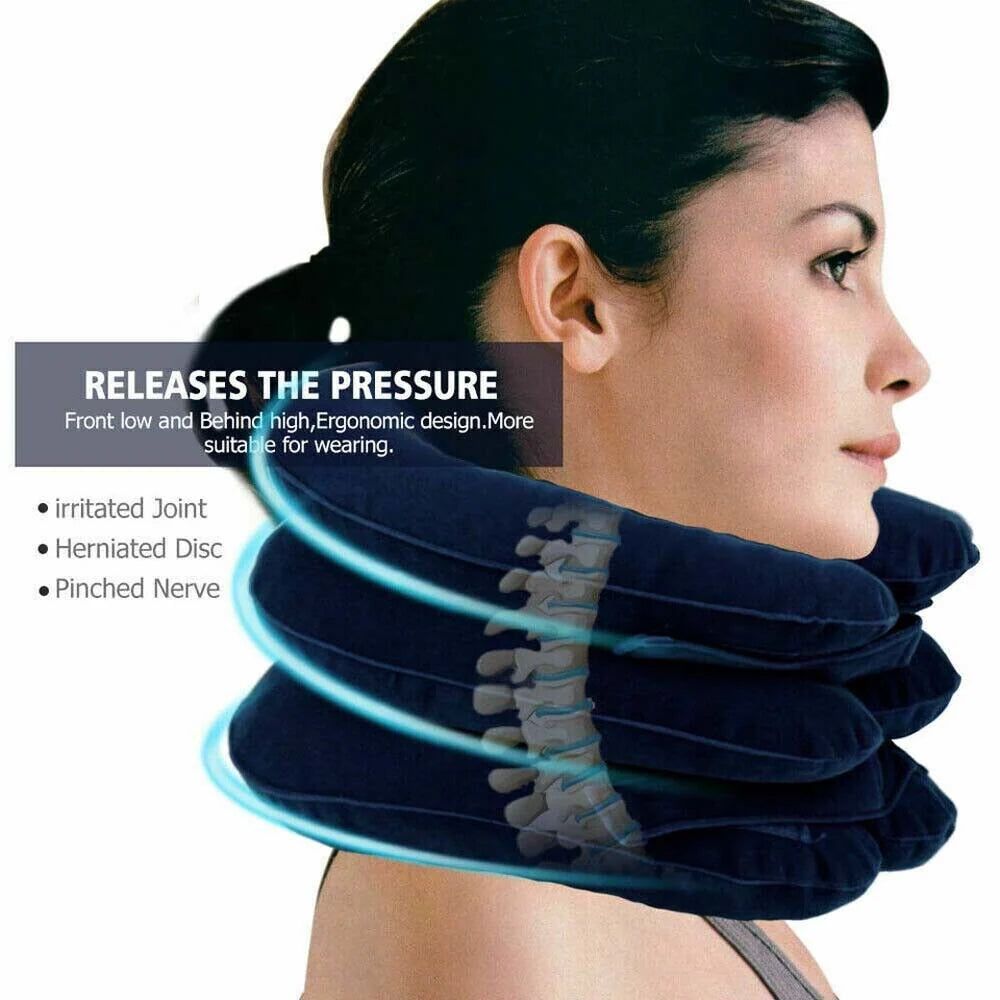 Cervical Neck Traction Device Collar Brace Support Pain Relief Stretcher Therapy